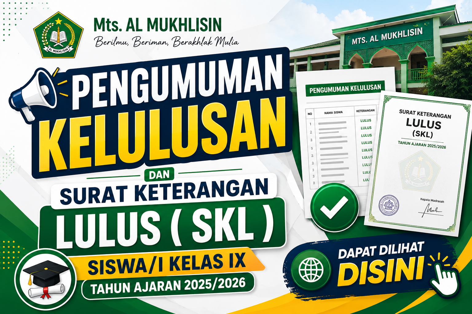 Pengumuman Kelulusan dan SKL